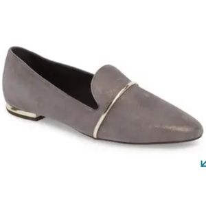 AGL Grey Shimmer Nubuck Smoking Slippers 39